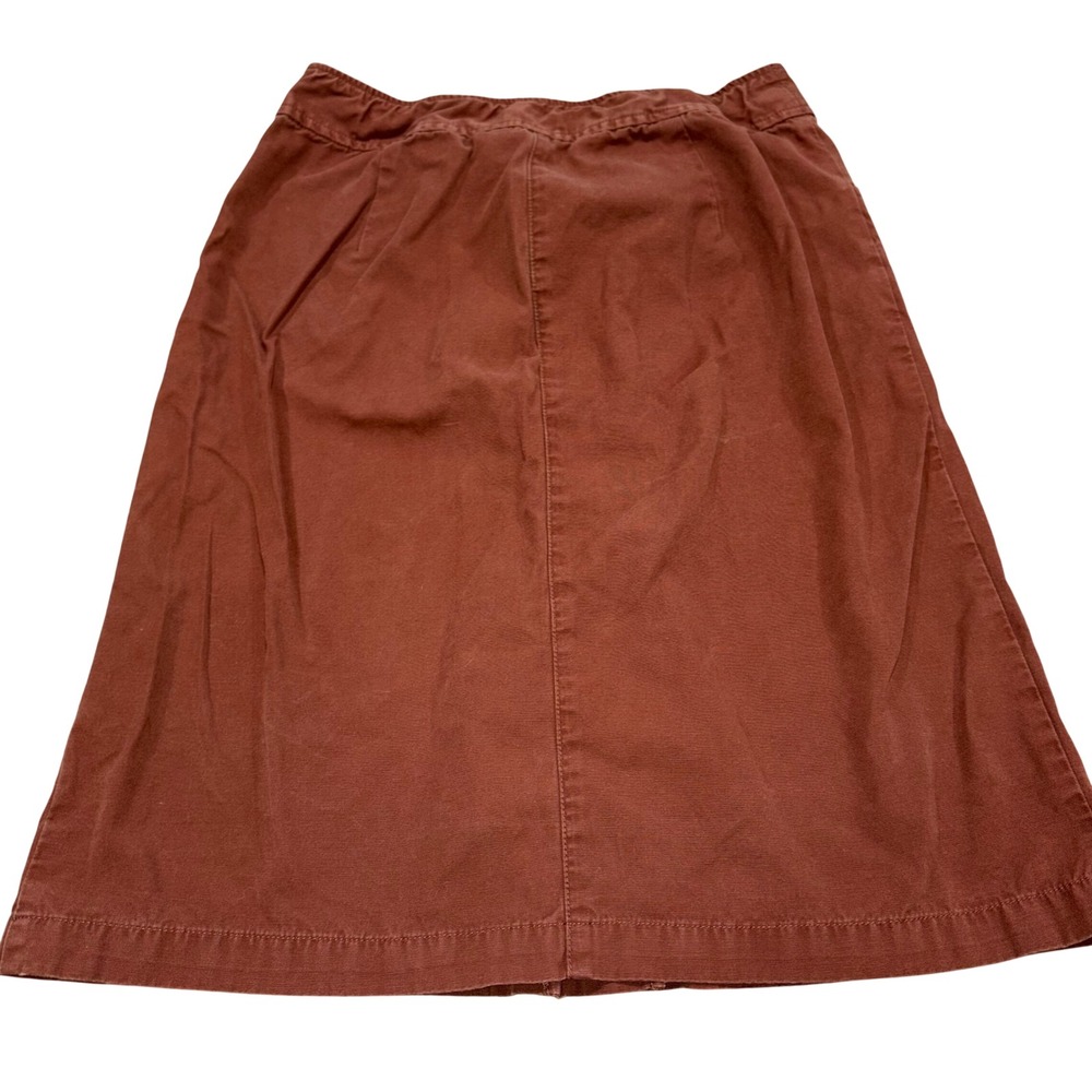 Y2k A-Line Pleated Front Hanna Andersson Cotton Skirt Womens XS Brown - Picture 2 of 8
